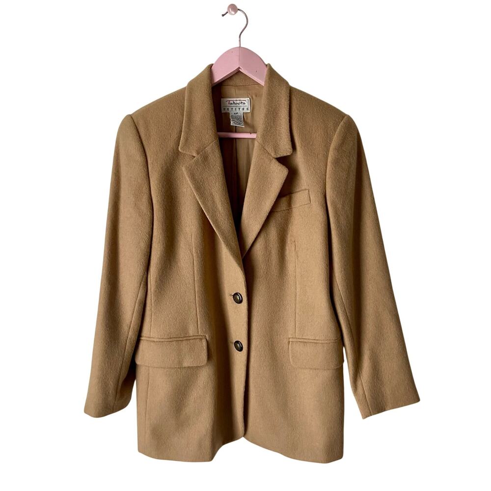 Vintage Talbots 100% Camel Hair Blazer Jacket 90s Minimalist